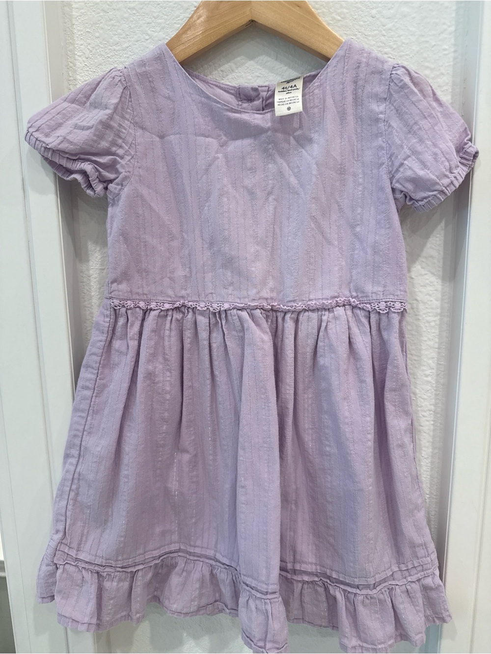 OshKosh B’gosh Lavender Ruffle Hem Dress Girls Size 4T Cottagecore